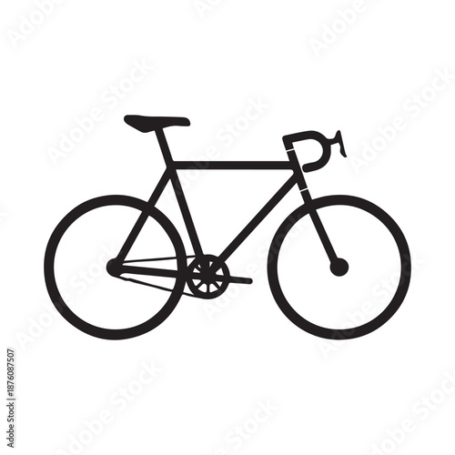 black bicycle isolated on white background