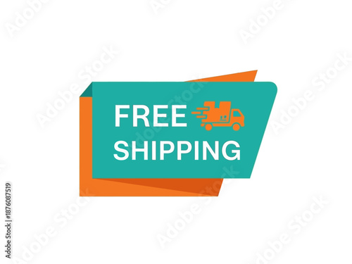 Vibrant promotional badge offering complimentary delivery services for online purchases and e-commerce platforms, enhancing customer value