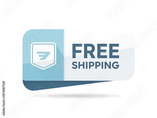 Free Shipping Banner Design for Online Stores - E-commerce Delivery Promotion Icon