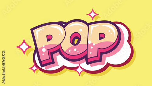 A playful vector design featuring the word 'pop' in a thick, modern style, conveying a sense of fun and energy.