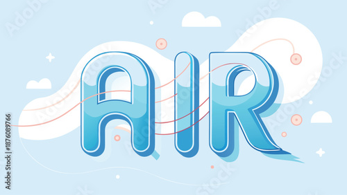A light and airy vector illustration of the word 'air', perfect for design projects needing a modern and whimsical touch.