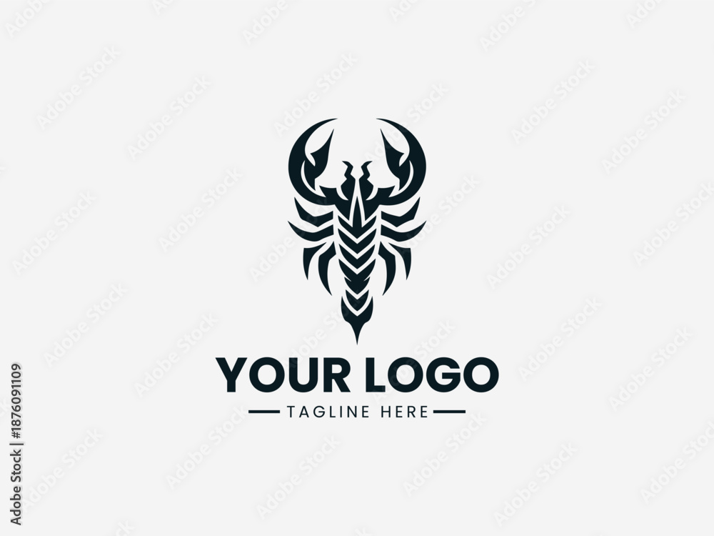 Fototapeta premium scorpion leaf vector logo illustration