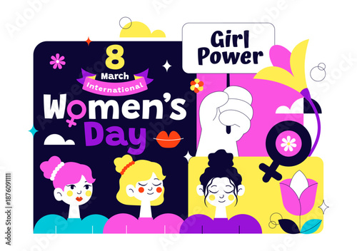 International Women's Day Vector Illustration on March 8 Celebrating Achievements Freedom Women Through Flat Cartoon Background Design
