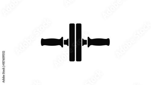 Simple dumbbell silhouette for fitness and exercise concepts