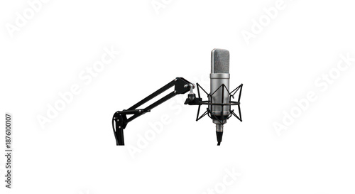 Professional Condenser Microphone on Boom Arm for Studio Recording