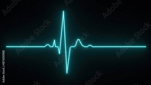 Electrocardiogram reading on a dark background