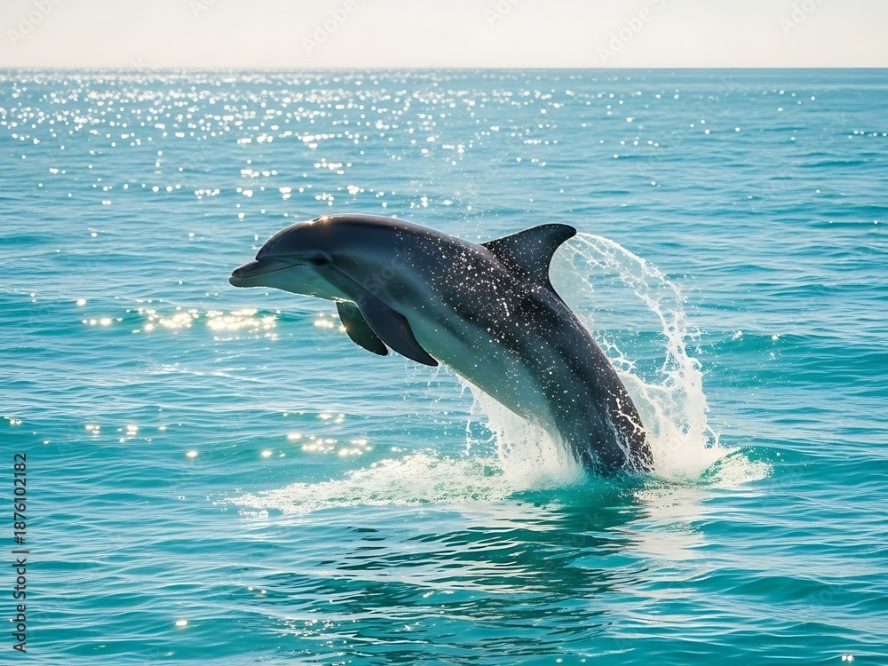 Fototapeta premium Dolphin leaping in the ocean