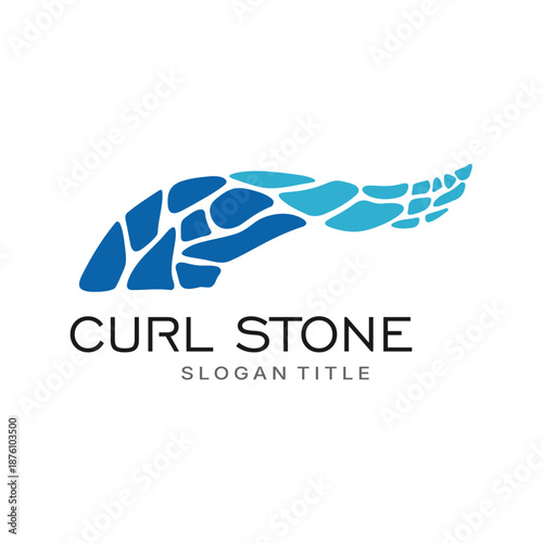 a curl water in stone rythm in blue color