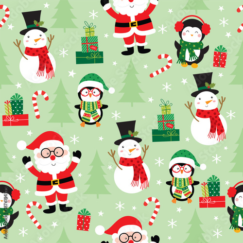 christmas seamless pattern with cute christmas icon design