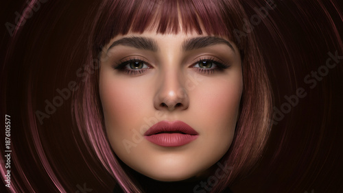 Highfashion Imagery Capturing Poised Woman With Luminous Skin And Dramatic Gaze In Studio Setting