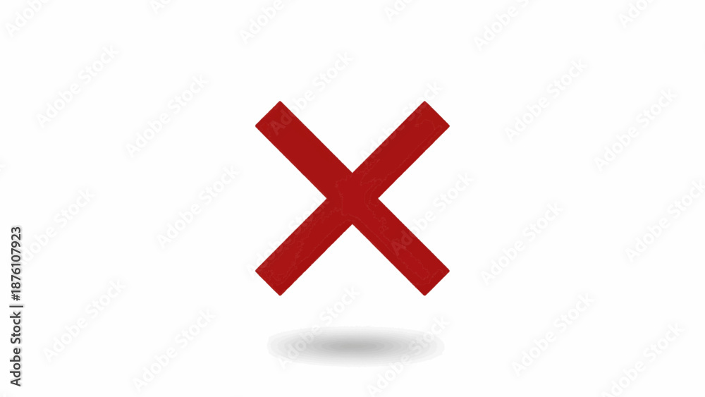 Obraz premium X Mark Cross Icon Vector Illustration