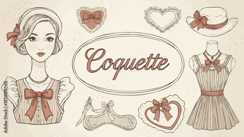 Vintage Coquette Fashion Elements Collection.