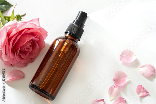 Damask rose organic spray for gentle skin and hair care