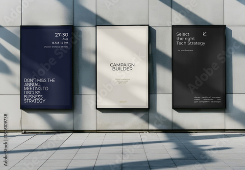 Modern Business Strategy Poster Mockups PSD