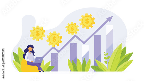 business woman with graph