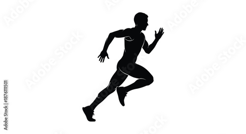 a black silhouette of a man running quickly