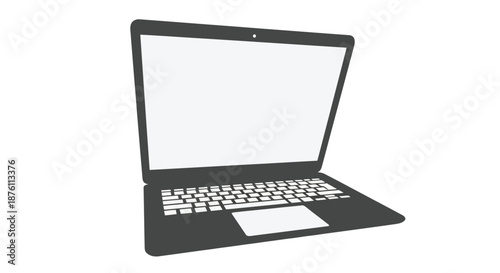 a black laptop with a white screen and keyboard