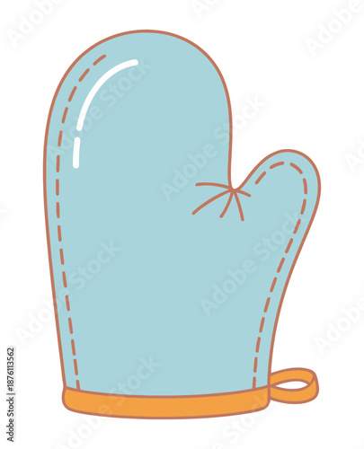 Oven glove illustration displayed on a clean white background