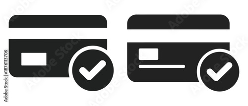 credit card icons with checkmarks