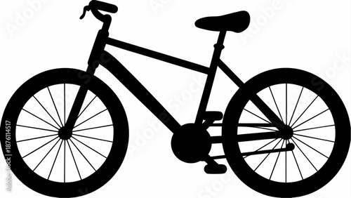 Modern bicycle silhouette in sleek black
