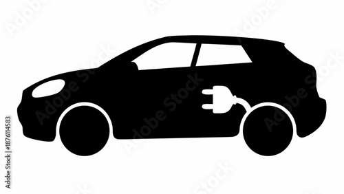 Electric car charging with plug in sleek modern design