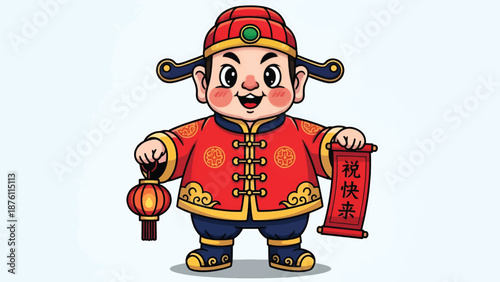 Happy Chinese New Year Cartoon Character.
