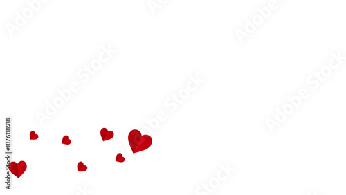 A single red heart on a transparent background. Valentine's Day paper cutout decoration.