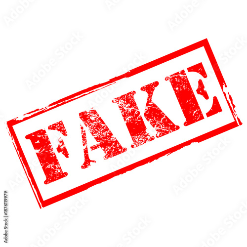 Fake, red rubber stamp vector