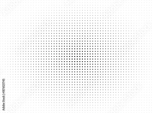 Black Dots on White Background, Abstract Halftone Pattern, Retro Graphic Design Element