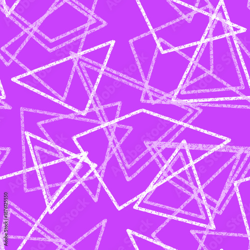 Geometric drawing with white chalk figures pink neon
