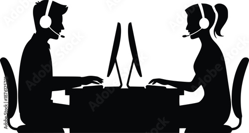 Customer service representatives working