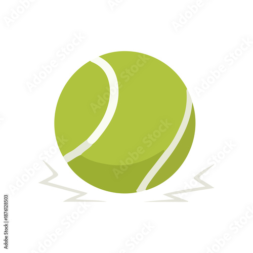 Green Tennis Ball Bouncing Simple Sport Equipment Icon