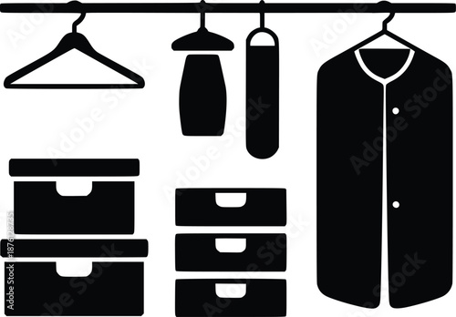 Organized wardrobe setup