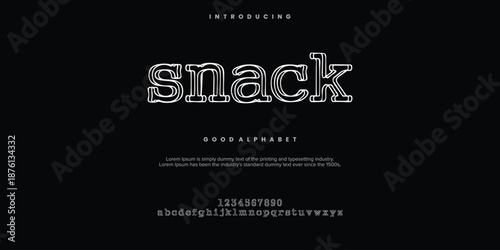 Snack modern abstract digital alphabet font. technology typography, Creative urban sport fashion futuristic font and with numbers. vector illustration