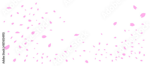 桜吹雪のフレームイラスト　コピースペース