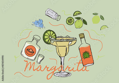 set of drinks Margarita