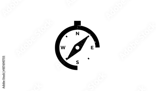 Trendy Flat Compass Pictogram Vector for Mobile App, Website UI, Logo, and Marketing