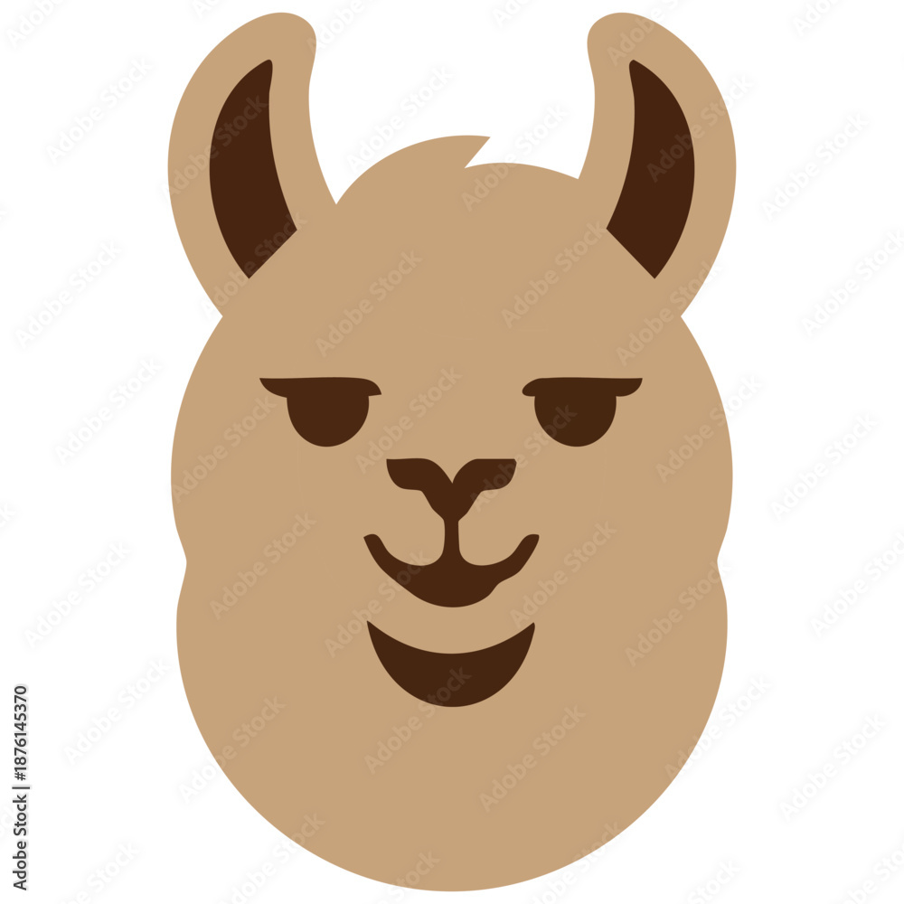 Fototapeta premium Llama animal head glyph icon agriculture farm vector illustration isolated on white background