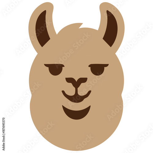 Llama animal head glyph icon agriculture farm vector illustration isolated on white background