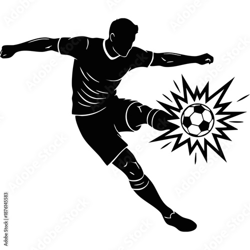 soccer player kicking ball