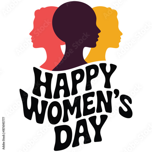 International Womens Day holiday design vector illustration isolated on white background