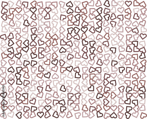 Seamless Pattern of Red Hearts on White Background, Romantic Design Element