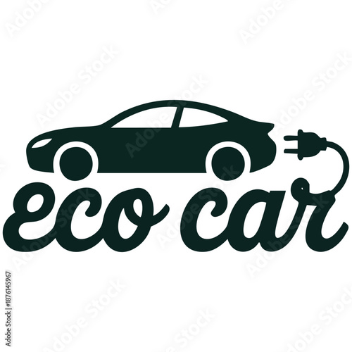 Eco friendly electric car vehicle design vector illustration isolated on white background