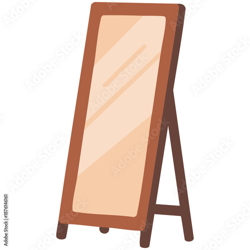 Floor mirror stand furniture home decor icon vector illustration isolated on white background