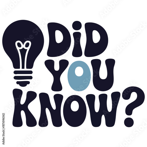 Did you know linear bulb wise council fact vector illustration isolated on white background