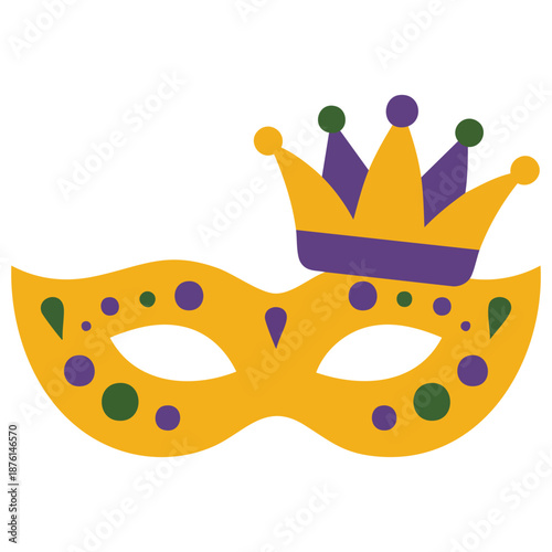Carnival Mardi Gras mask crown festival vector illustration isolated on white background