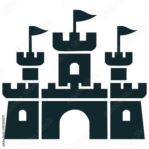 Intriguing mysterious castle gate design vector illustration isolated on white background
