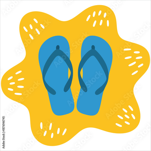 Flip flops summer beach footwear accessory vector illustration isolated on white background