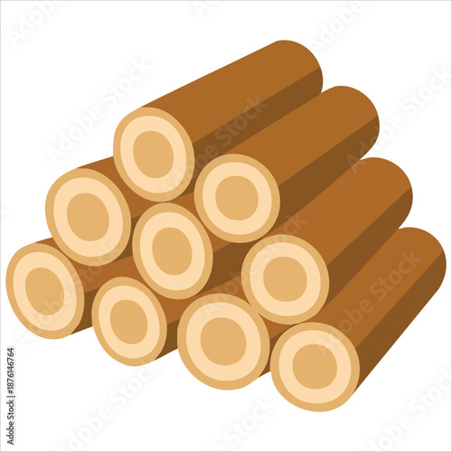 Firewood logs cartoon collection flat vector illustration isolated on white background