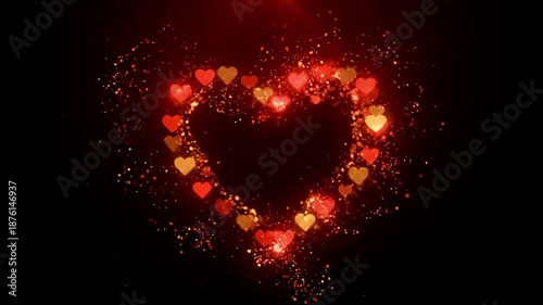 Luxury Valentine Abstract Background with Red and Gold Lights